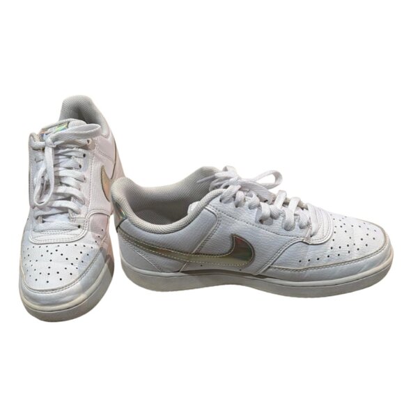 Nike Court Vision Low White Iridescent Sneakers Women’s 9.5 - Picture 3 of 5